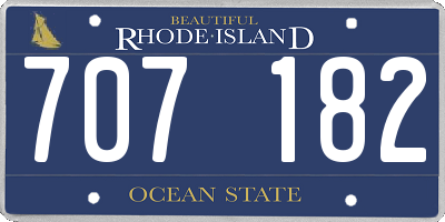 RI license plate 707182