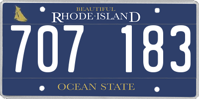RI license plate 707183