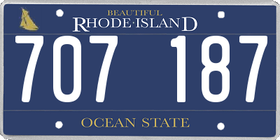 RI license plate 707187