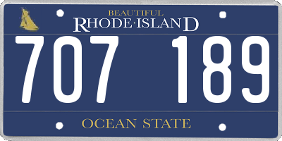 RI license plate 707189