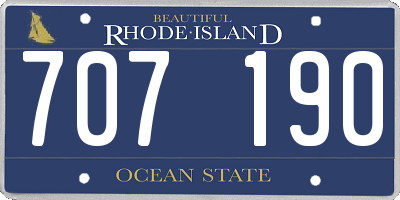 RI license plate 707190