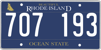 RI license plate 707193