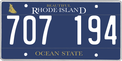 RI license plate 707194