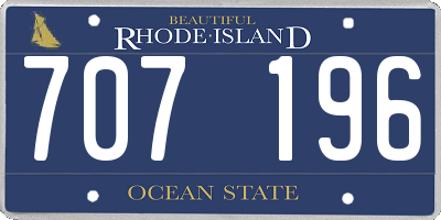 RI license plate 707196