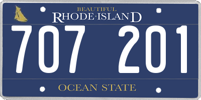 RI license plate 707201