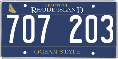 RI license plate 707203
