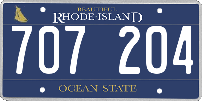 RI license plate 707204