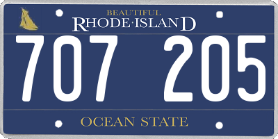 RI license plate 707205