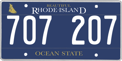 RI license plate 707207