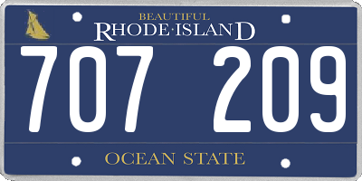 RI license plate 707209