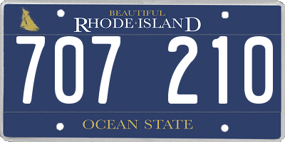RI license plate 707210