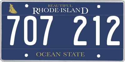 RI license plate 707212