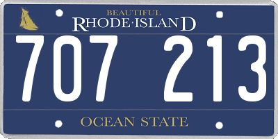 RI license plate 707213