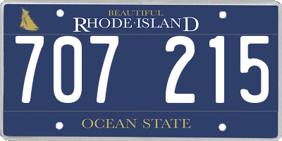 RI license plate 707215