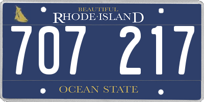 RI license plate 707217