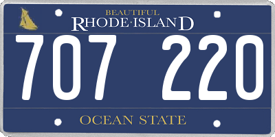 RI license plate 707220