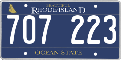 RI license plate 707223