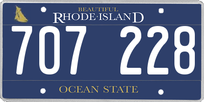 RI license plate 707228
