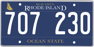 RI license plate 707230
