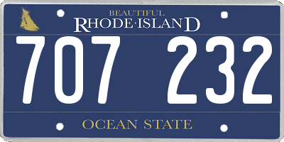 RI license plate 707232