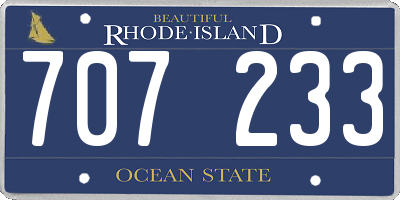 RI license plate 707233