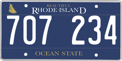 RI license plate 707234