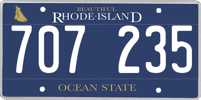 RI license plate 707235