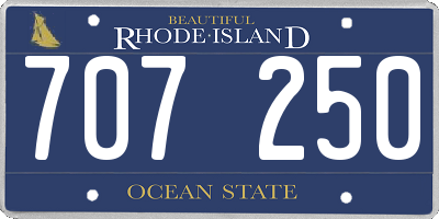RI license plate 707250