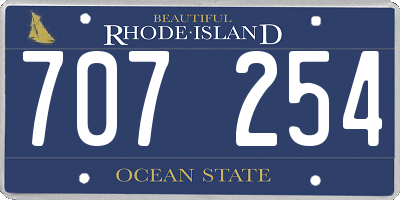 RI license plate 707254