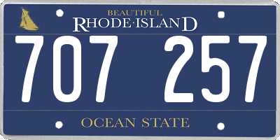 RI license plate 707257