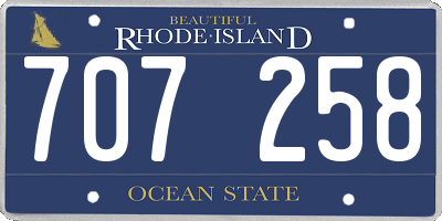 RI license plate 707258