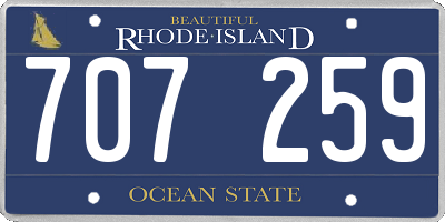 RI license plate 707259