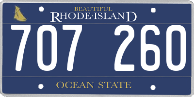 RI license plate 707260
