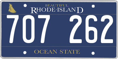RI license plate 707262