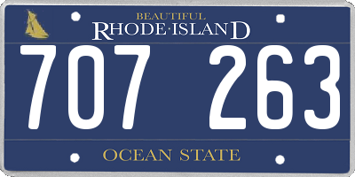RI license plate 707263