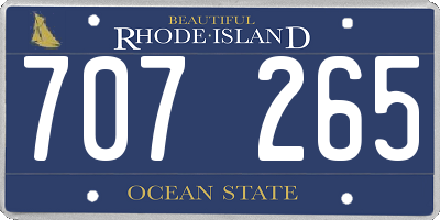 RI license plate 707265