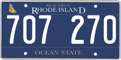 RI license plate 707270