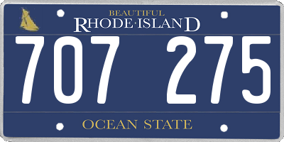 RI license plate 707275