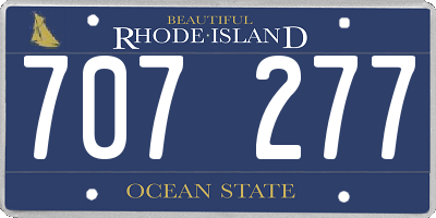 RI license plate 707277
