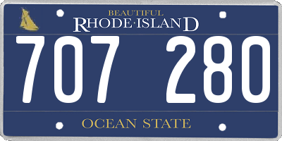 RI license plate 707280