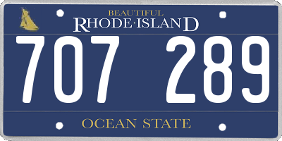 RI license plate 707289