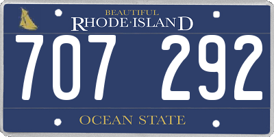 RI license plate 707292