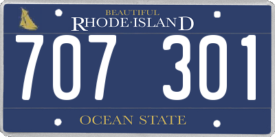 RI license plate 707301