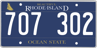 RI license plate 707302