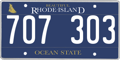 RI license plate 707303