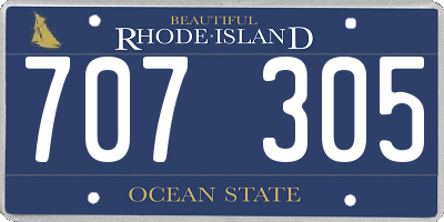 RI license plate 707305