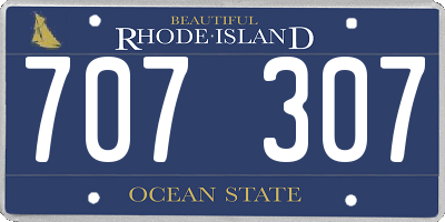 RI license plate 707307
