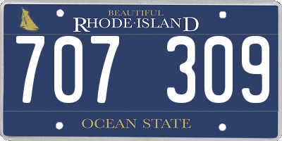 RI license plate 707309