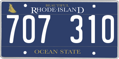 RI license plate 707310