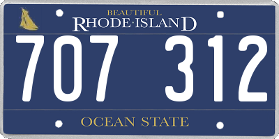 RI license plate 707312